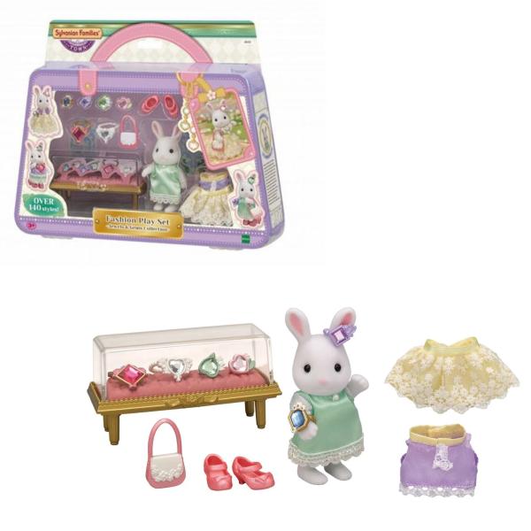 Familias Sylvanian Juego de moda: colección de joyas y gemas 3a+