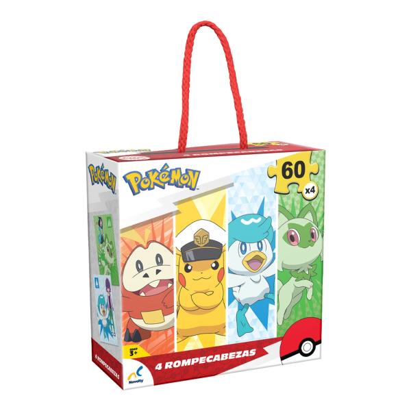 Rompcabezas Pokémon 4 en 1 de 60 pzs x 4 3a+