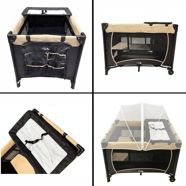 Encierro Corral Neon Negro con Beige con Cambiador 0-36m