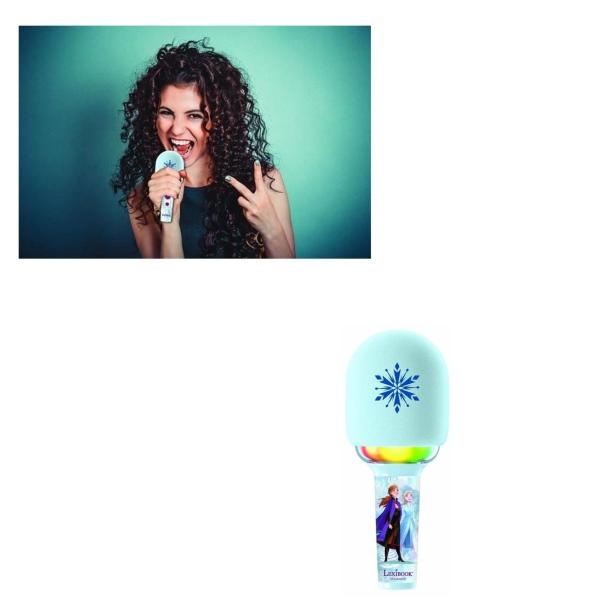 Micrófono Inalámbrico con Altavoz y Luces para Cantar Disney Frozen 4a+
