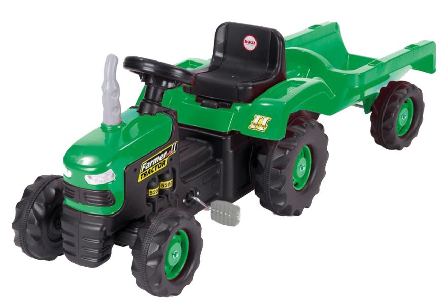 Tractor Verde de Pedal con Carreta  3a+
