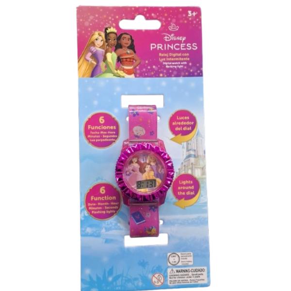 Reloj Digital LCD con Luces Parpadeantes Disney Princesas 3a+