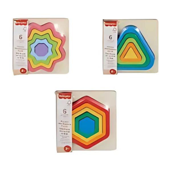 Fisher-Price Mini Puzle de Madera de Arcoíris Displ/18 Surt/3 2a+