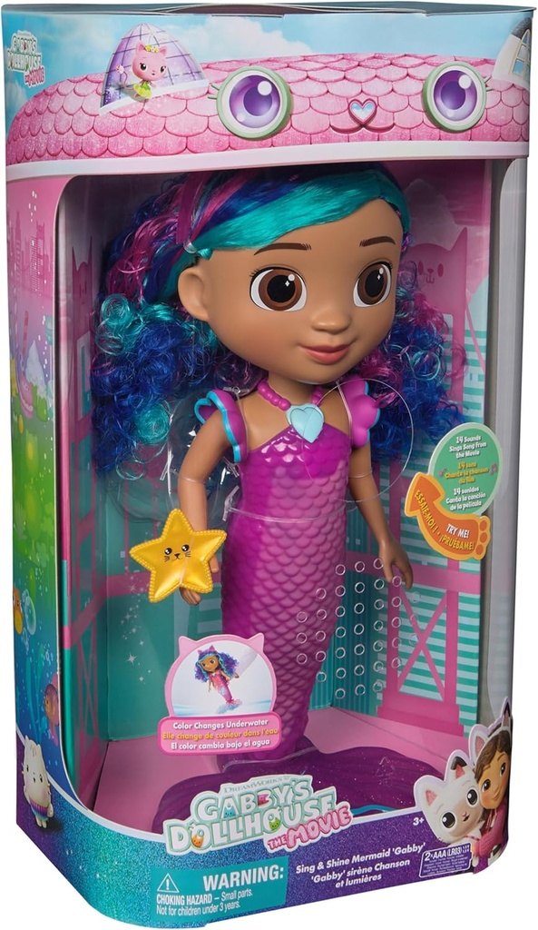 Muñeca de la Casa de Muñecas de Gabby"s de Movie Gabbys la Sirena con Sonido 3a+