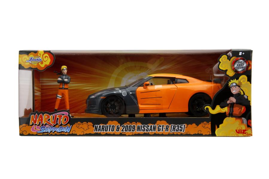 Carro  Nissan GT-R 2009 1:24 de Naruto con Figura 8a+