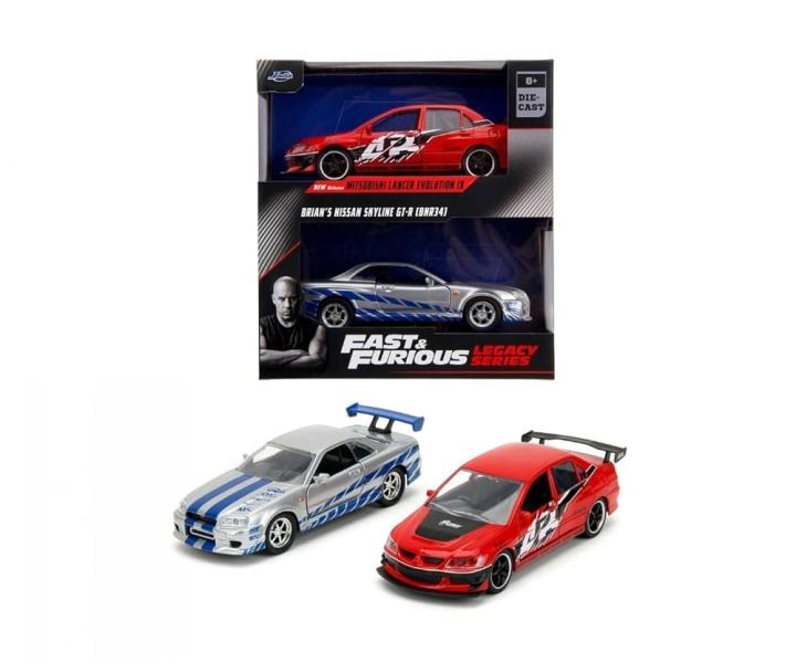 Carro Fast & Furious  Legacy Set/2 8a+Esc:1:32 (Mitsubishi Lancer & Skyline GT) 8a+