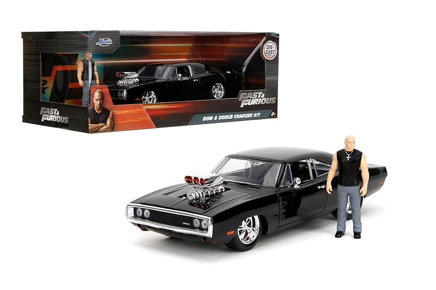 Carro Fast & Furious 1:24 1970 Dodge Charger C/ Figura Dom Toretto 8a+