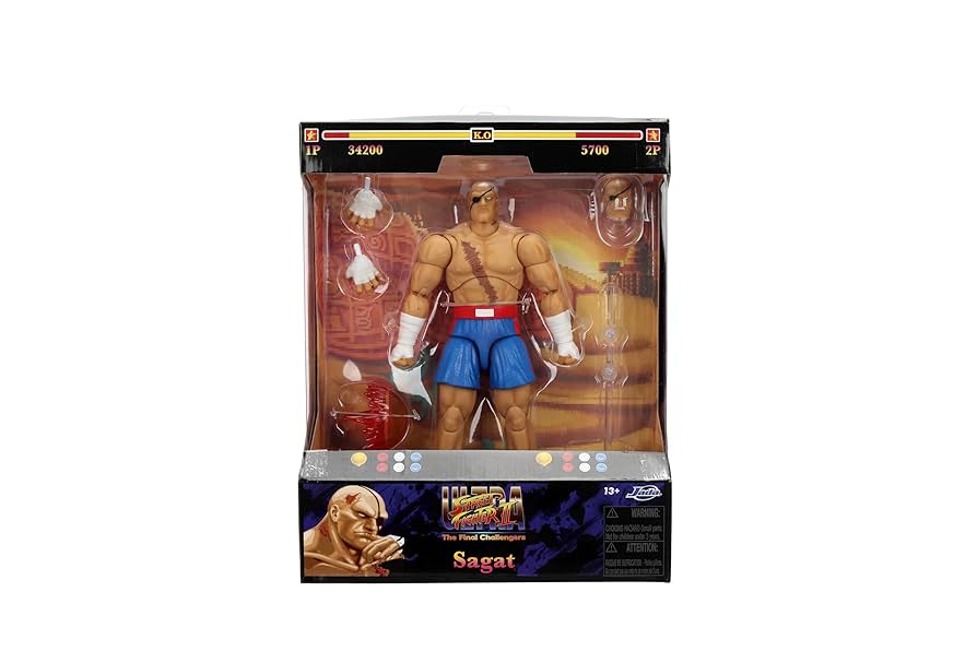 Figura Ultra Street Fighter II Sagat 7.5" 13a+