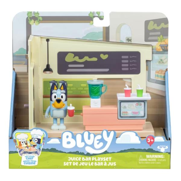 Figura de Bluey con Set de Juego de Barra de Jugos 3a+