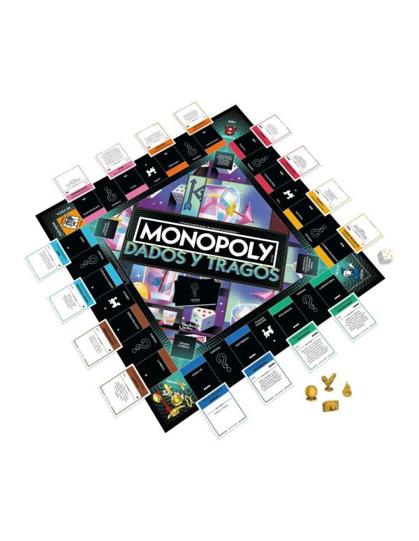 Hsbro-Games- Juego de Mesa Monopoly Dados y Tragos 18a+