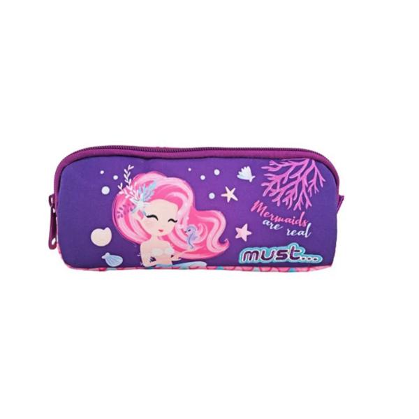 Cartuchera Must Energy 21X6X9 cm 2 Zippers Mermaids Are Real
