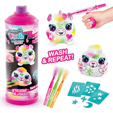 Airbrush - Peluche Set/2 con Aerógrafo Lavable 10cm Displ/6  Surt/2  6a+