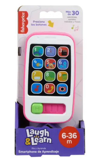 Fisher-Price-Teléfono Smart Phone Rosado de Aprendizaje 0m+