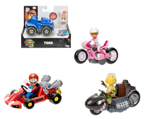 Vehiculos con Figuras de Super Mario Bros Surt/4 3a+