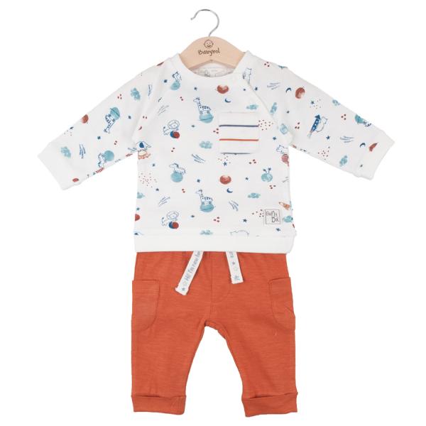 Conjunto de 2 Piezas Manga Larga de Animalitos Café 9m (613249)