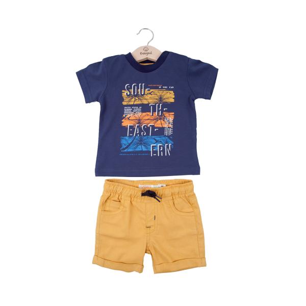 Conjunto de 2 Piezas Camiseta C/ Short Azul C/ Amarillo 18m (625709)