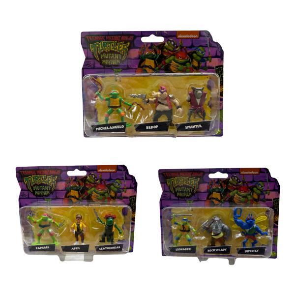 Figuras Mini de las Tortugas Ninja Set/3 Surt/3 4a+