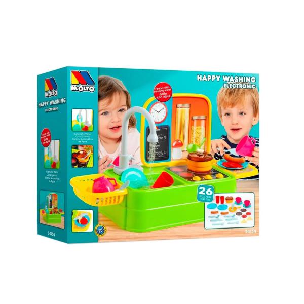 Cocinita con Grifo Real Y accesorios 26Pzs 3a+