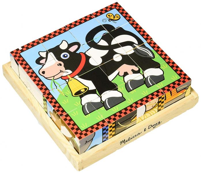 Rompecabezas Cubos de Madera 6en1 La Granja 3a+