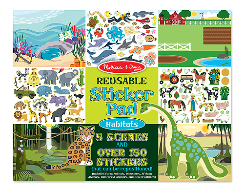Block de Sticker de Animales Reutilizables 3a+