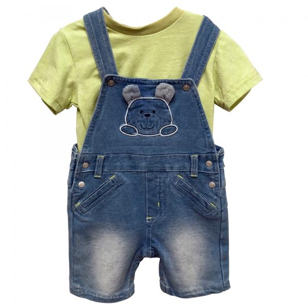 Overall Corto Osito con Camisa 9m