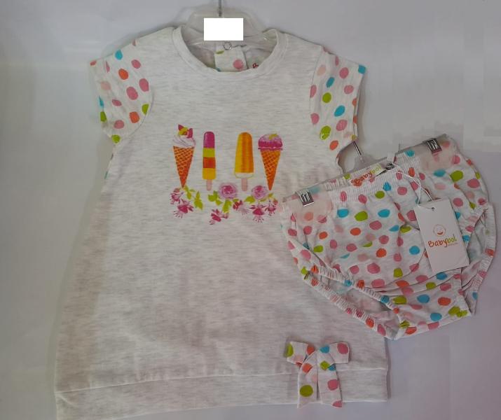 Vestido 2 Piezas Helados C/Puntitos 12m