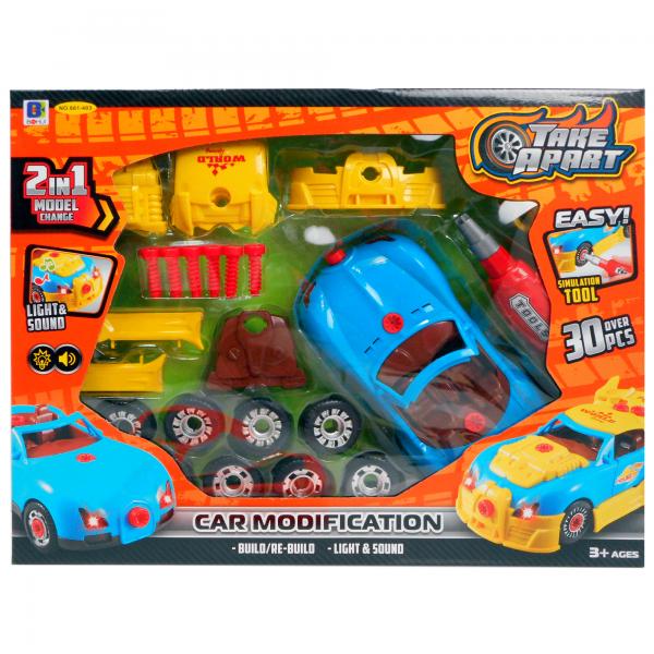 Carro Armable 2en1 Take Apart Luz y Sonidos 30pzs 3a+(433853)