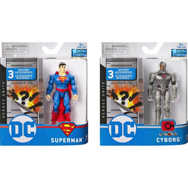 Figura DC Comics 3 Accesorios Misteriosos Set de 2 Blister(Superman-Cyborg) 3a+