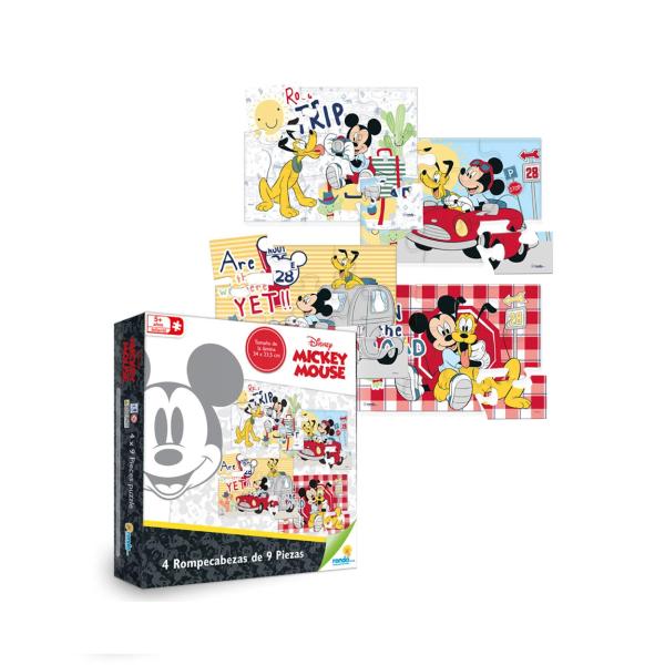 Rompecabezas Mickey Mouse Set/4 9pzs 5a+