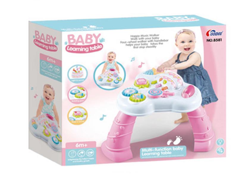 Baby Basics Mesa de Aprendizaje Multifuncional para el Bebé Rosada 6m+
