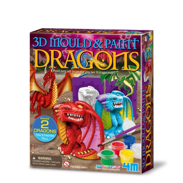 Dragones 3D Moldea y Pinta 5a+