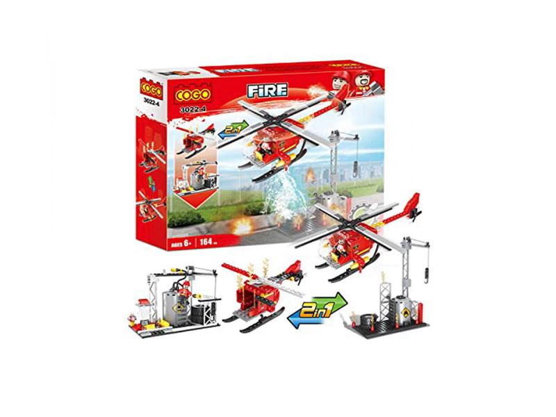 City Estación de Bomberos Helicópero 2en1 164pzs 6a+