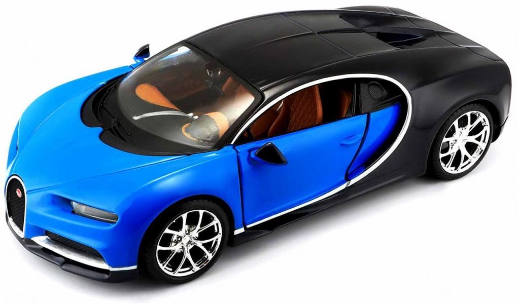 Carro Bugatti Chiron Azul/Negro Esc:1:24 3a+ (079941)