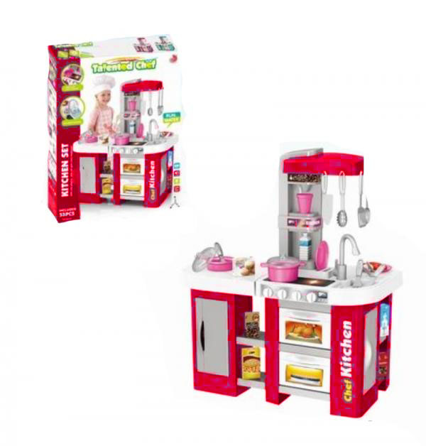 Cocina Roja Chef Talentoso (a) 58pzs 3a+ (436229) Tamaño:  61 x 33 x 72.5cm