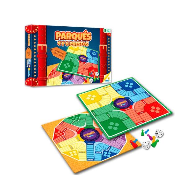 Juego de Mesa Parqués 4y 6 Puestos 6a+