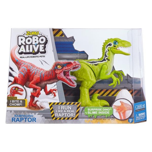 [ZU25289] Robo-Alive Dinosaurio Raptor con Sorpresa Slime Surt/2 3a+