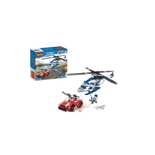 [CO4163] Helicóptero y Carro Policial de Armar 229 pzs 6a+