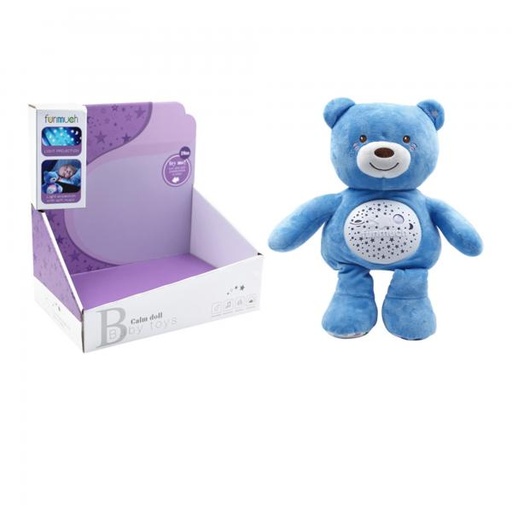 [WWFM6661] Peluche Osito Azul Relajante Para Bebé Con Luz Y Sonidos 0M+(442473)