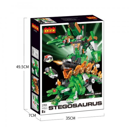 [CO2703] Robot Armable Stegosaurus Mecha Dino 2en1 547pzs 6a+