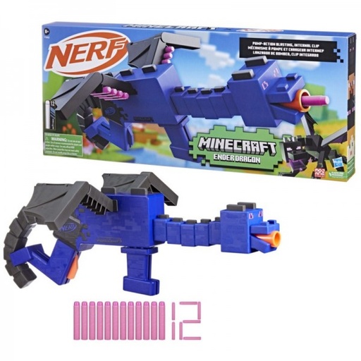 [HBF7913] Lanzador Nerf Mine Craft Ender Dragon 8a+