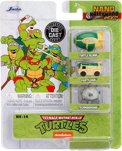 [JA31790] Carros Nano de Tortugas Ninja Hollywood Rides 4cm Set de 3 3a+
