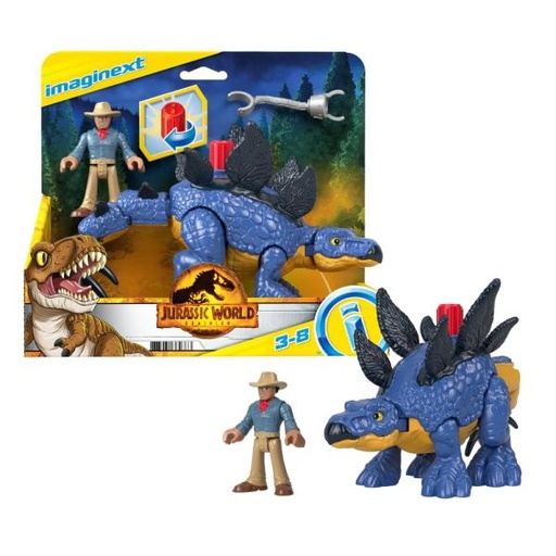 [MTGVV64] Figura Imaginext Jurassic World Dominion Stegosaurus & Dr Grant 3-8 a