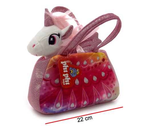 [PT7923] Peluche de Unicornio con Bolso 19cm 24m+