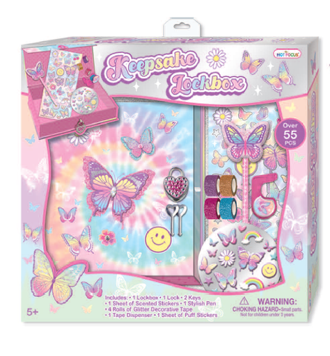 [HF218TB] Caja de Seguridad de Recuerdos Mariposas 55pzs 5a+