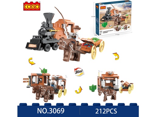 [CO3069] Tren del Oeste Armable 212pzs 6a+