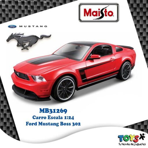 [MB31269] Carro Ford Mustang Boss 302 Esc:1:24 Negro 3a+