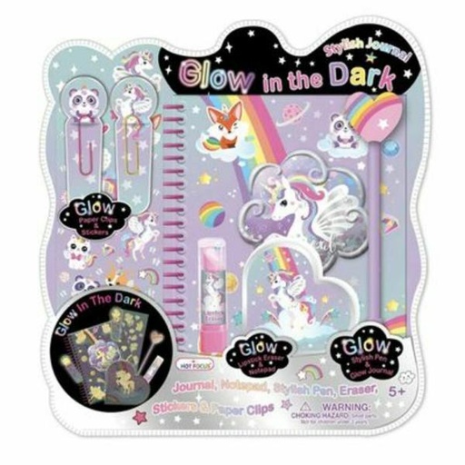 [HF252GD] Cuaderno Elegante Brilla en la Oscuridad C/ Accesorios 5a+