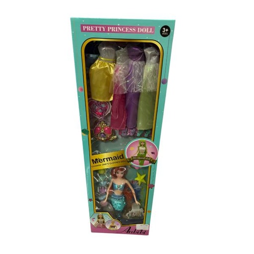 [WWWX2321] Muñeca Sirena con Vestidos y Accesorios 3a+ (456005)