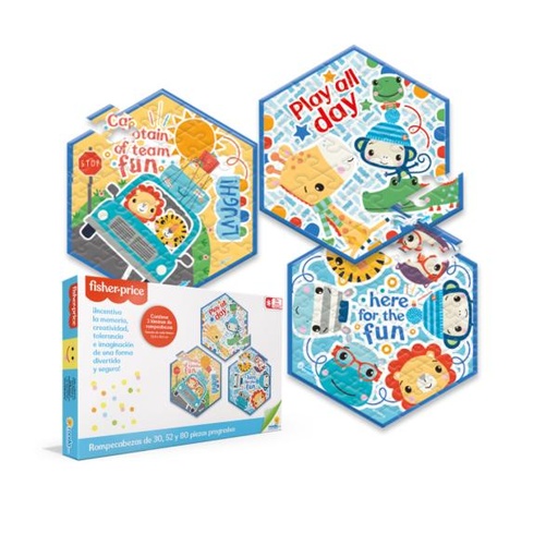 [RN12434] Rompecabezas Fisher-Price 3en1 5a+