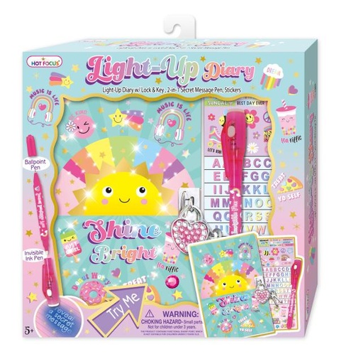 [HF249BK] Diario Luminoso C/ Candado y Bolígrafo para Msj Secretos de Sol 5a+